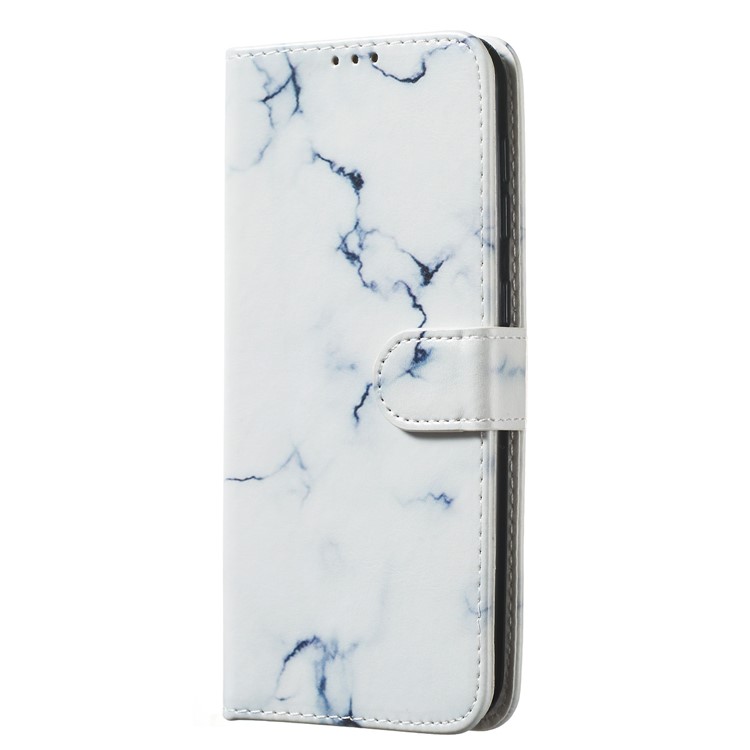 Marble Pattern Printing Leather Wallet Stand Protective Case for Samsung Galaxy A10 / M10 - White / Marble-7