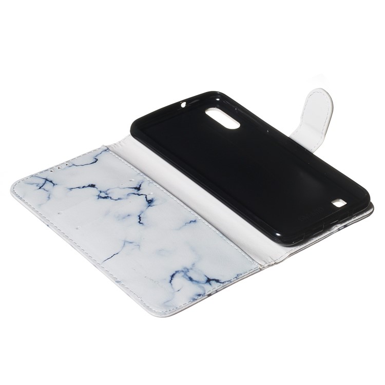 Marble Pattern Printing Leather Wallet Stand Protective Case for Samsung Galaxy A10 / M10 - White / Marble-8