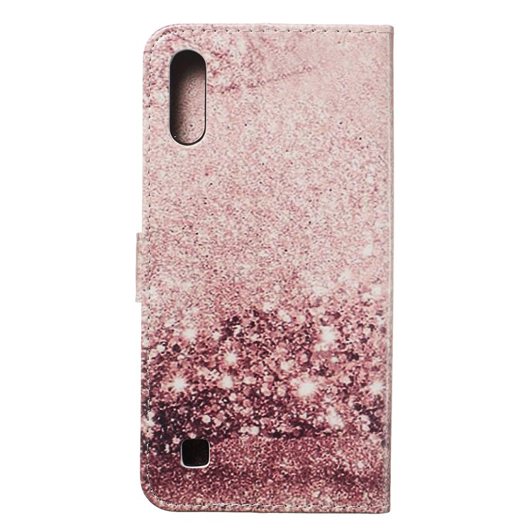 Marble Pattern Printing Leather Wallet Stand Protective Case for Samsung Galaxy A10 / M10 - Glitter Pattern-5