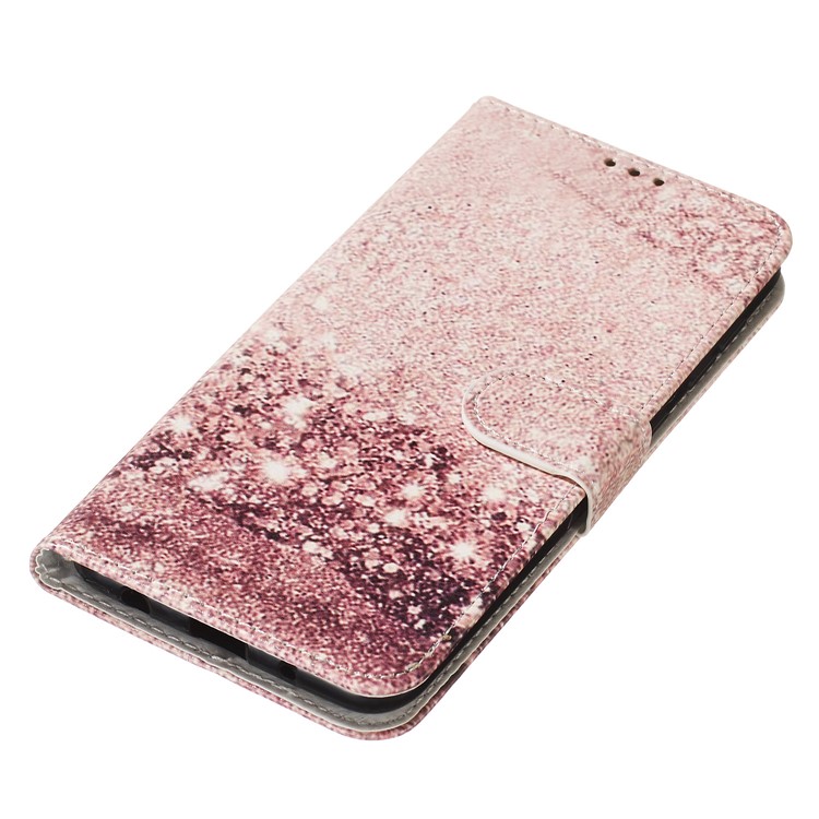 Marble Pattern Printing Leather Wallet Stand Protective Case for Samsung Galaxy A10 / M10 - Glitter Pattern-6