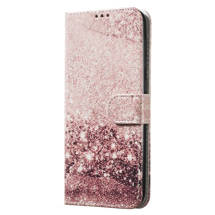 Marble Pattern Printing Leather Wallet Stand Protective Case for Samsung Galaxy A10 / M10 - Glitter Pattern-7