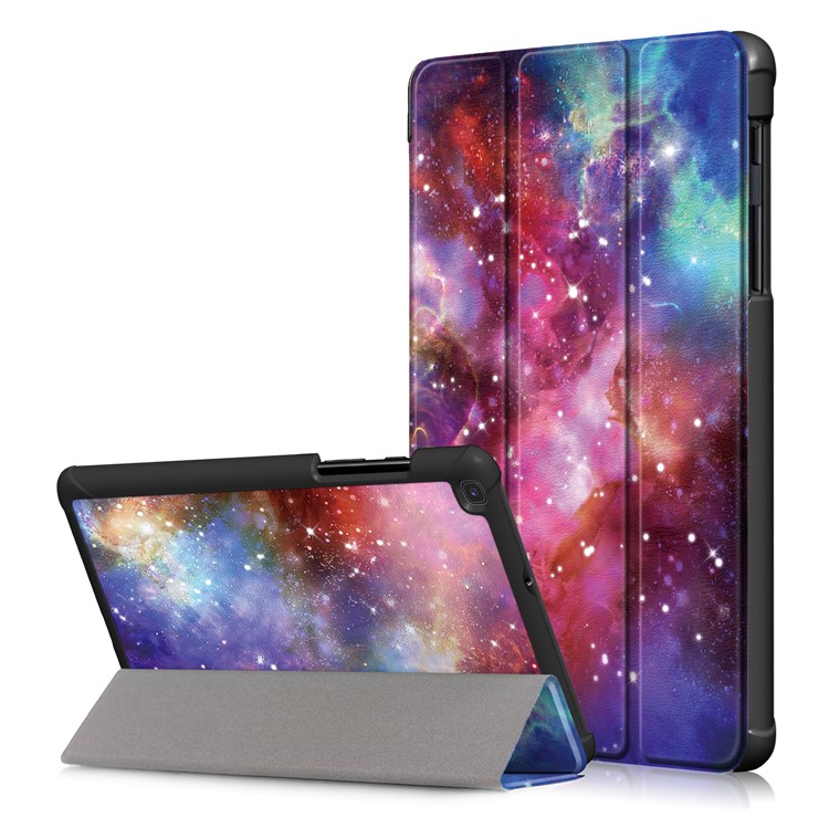 Pattern Printing Tri-fold Stand Leather Tablet Shell for Samsung Galaxy Tab A 8.0 (2019) SM-T290 SM-T295 SM-T297 - Starry Sky-1