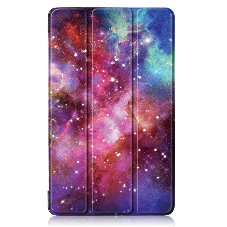 Pattern Printing Tri-fold Stand Leather Tablet Shell for Samsung Galaxy Tab A 8.0 (2019) SM-T290 SM-T295 SM-T297 - Starry Sky-2