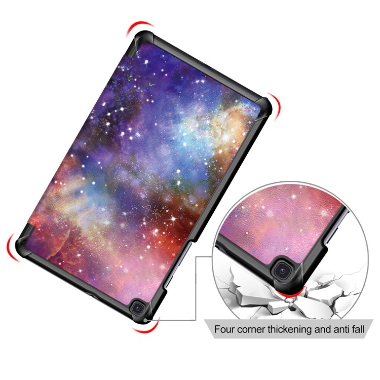 Pattern Printing Tri-fold Stand Leather Tablet Shell for Samsung Galaxy Tab A 8.0 (2019) SM-T290 SM-T295 SM-T297 - Starry Sky-5