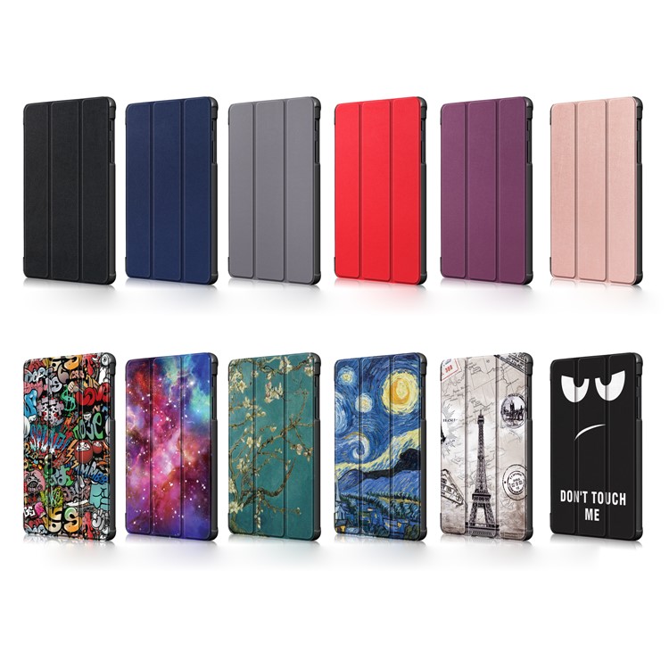 Pattern Printing Tri-fold Stand Leather Tablet Shell for Samsung Galaxy Tab Tab A 8.0 Wi-Fi (2019) T290/ LTE T295 T297 - Starry Sky-9