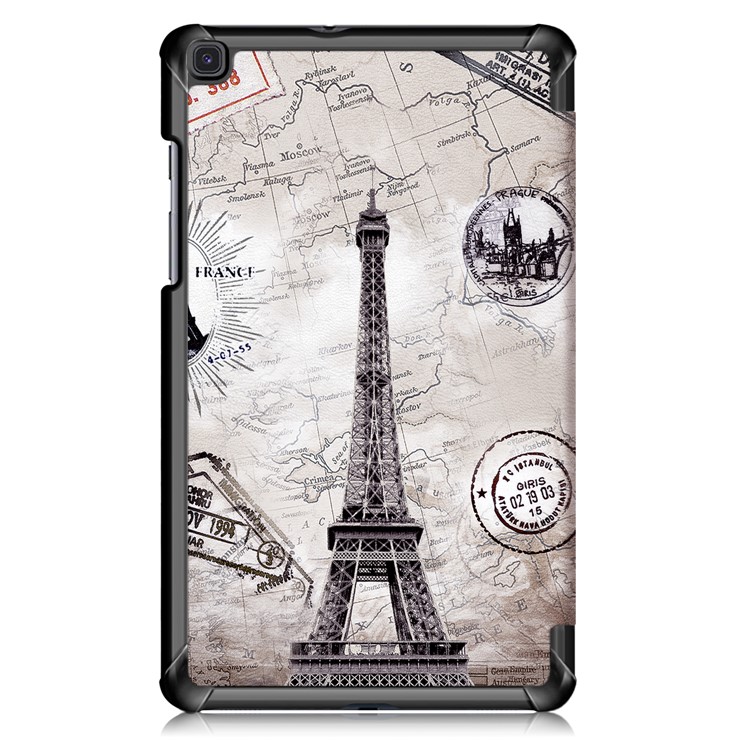 Pattern Printing Tri-fold Stand Leather Tablet Shell for Samsung Galaxy Tab Tab A 8.0 Wi-Fi (2019) T290/ LTE T295 T297 - Retro Eiffel Tower-3