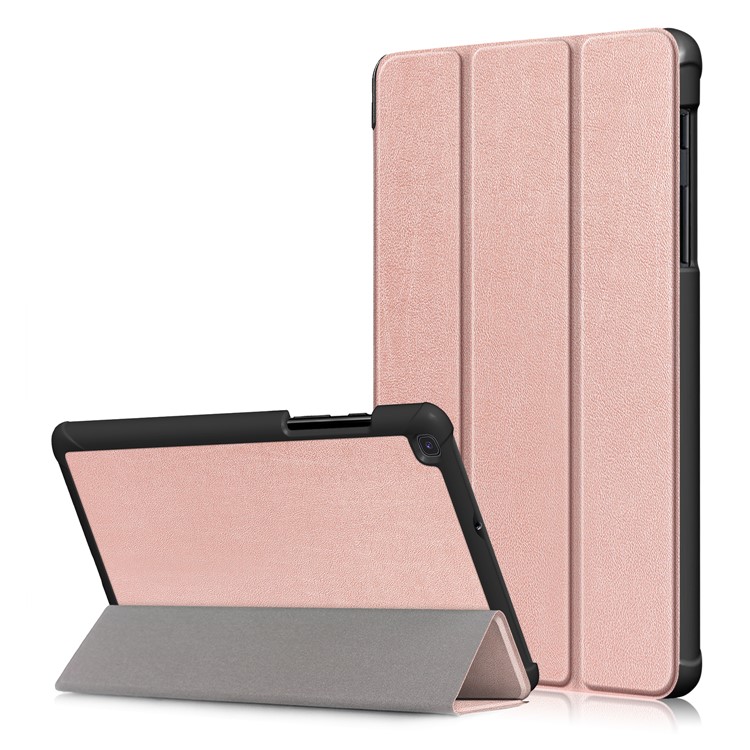 Tri-fold Stand Leather Case for Samsung Galaxy Galaxy Tab A 8.0 Wi-Fi (2019) T290/ LTE T295 T297 - Rose Gold-1