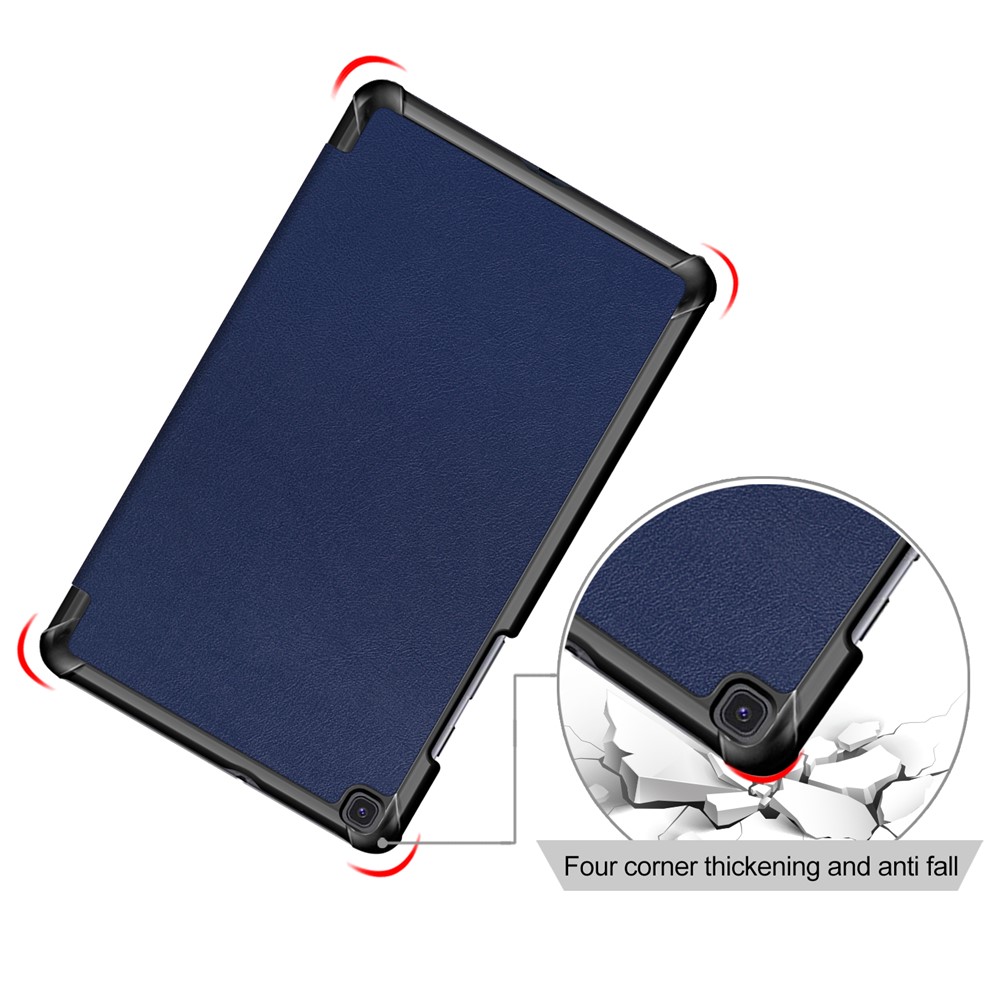 Grande Capa de Couro de Proteção Contra Lascas de Microfibra de Barraca de Corte Tri-fold Para Samsung Galaxy Galaxy Tab A 8.0 Wi-Fi (2019) T290/ LTE T295 T297 - Azul