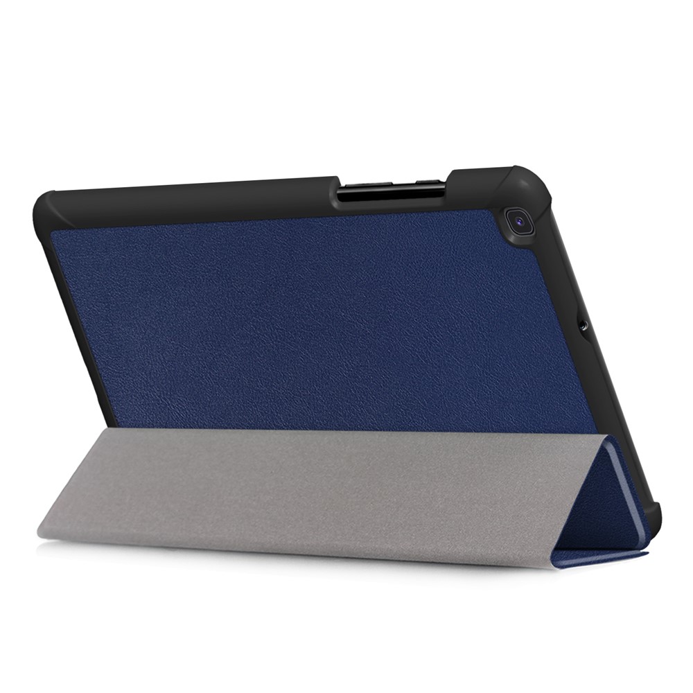 Grande Découpe à Trois Pliés à Volet Case de Protection en Cuir en Microfibre Pour Samsung Galaxy Galaxy Tab A 8.0 Wi-Fi (2019) T290 / LTE T295 T297 - Bleu