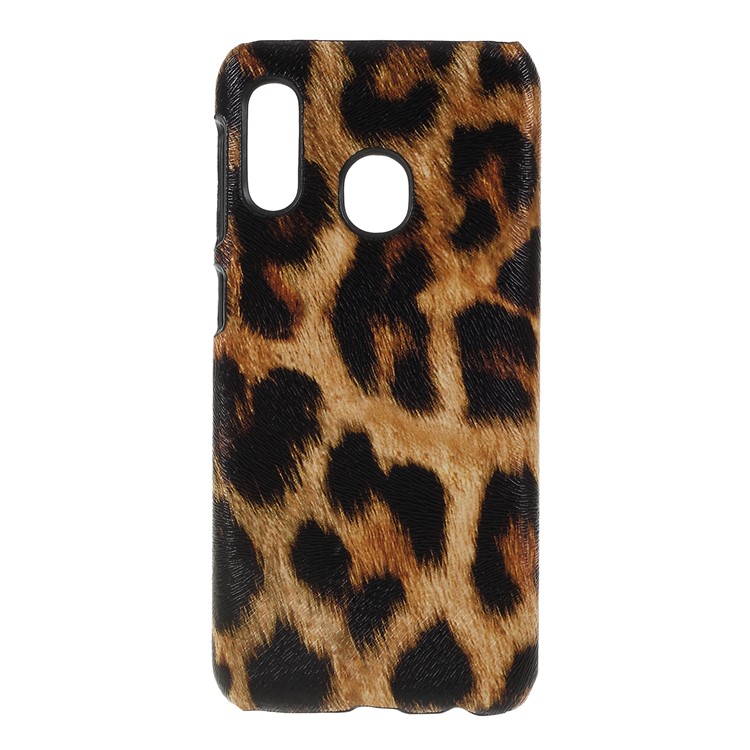 PU Leather Coated PC Hard Protective Back Casing for Samsung Galaxy A20e - Leopard Texture-1