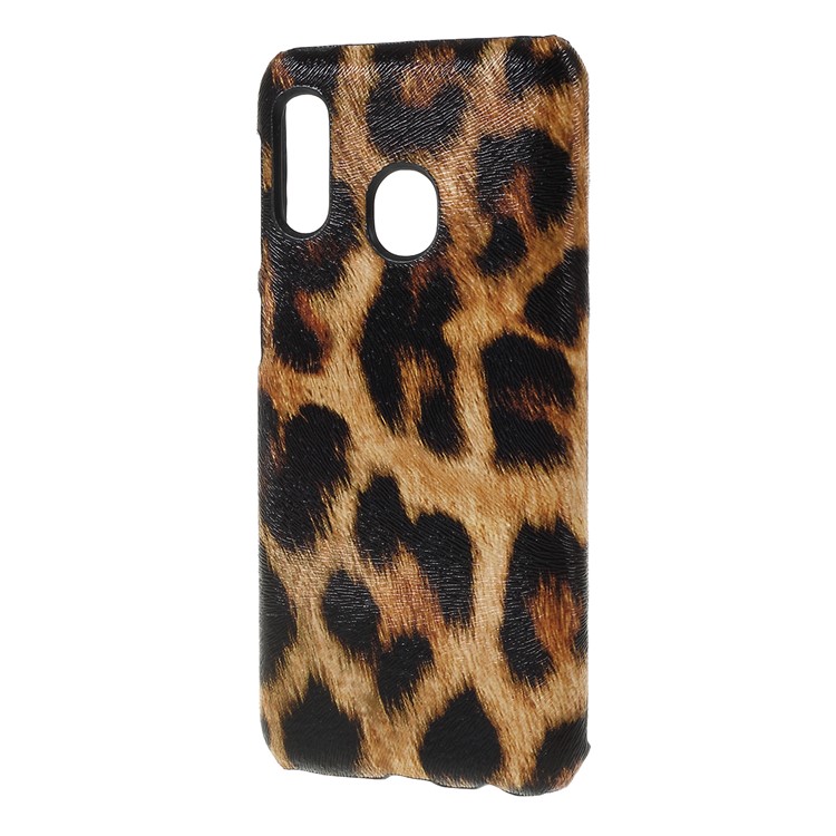 PU Leather Coated PC Hard Protective Back Casing for Samsung Galaxy A20e - Leopard Texture-2