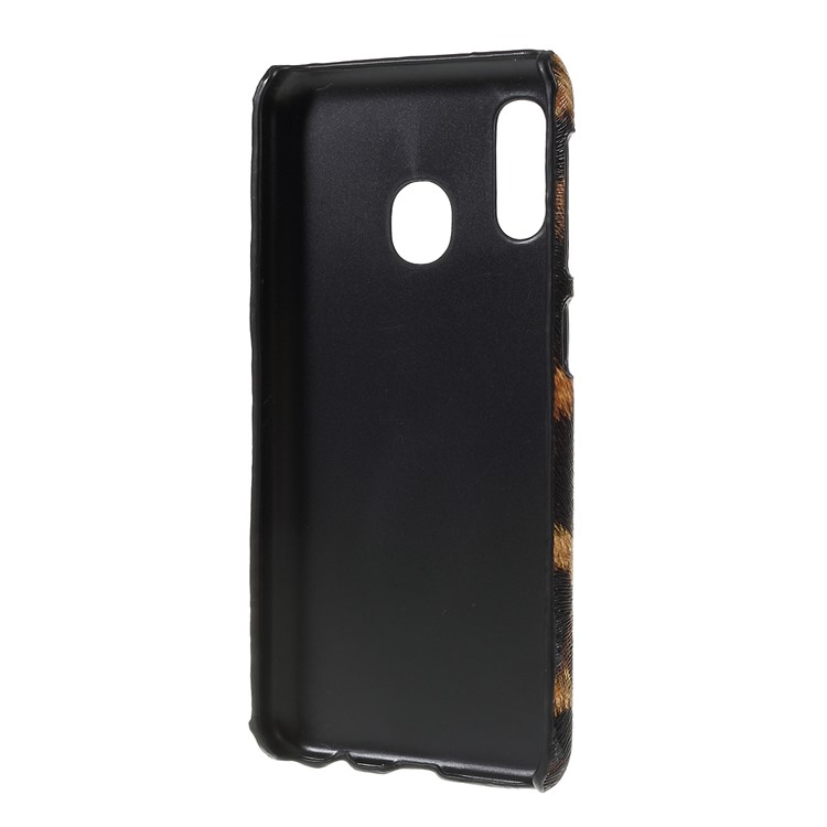 PU Leather Coated PC Hard Protective Back Casing for Samsung Galaxy A20e - Leopard Texture-3