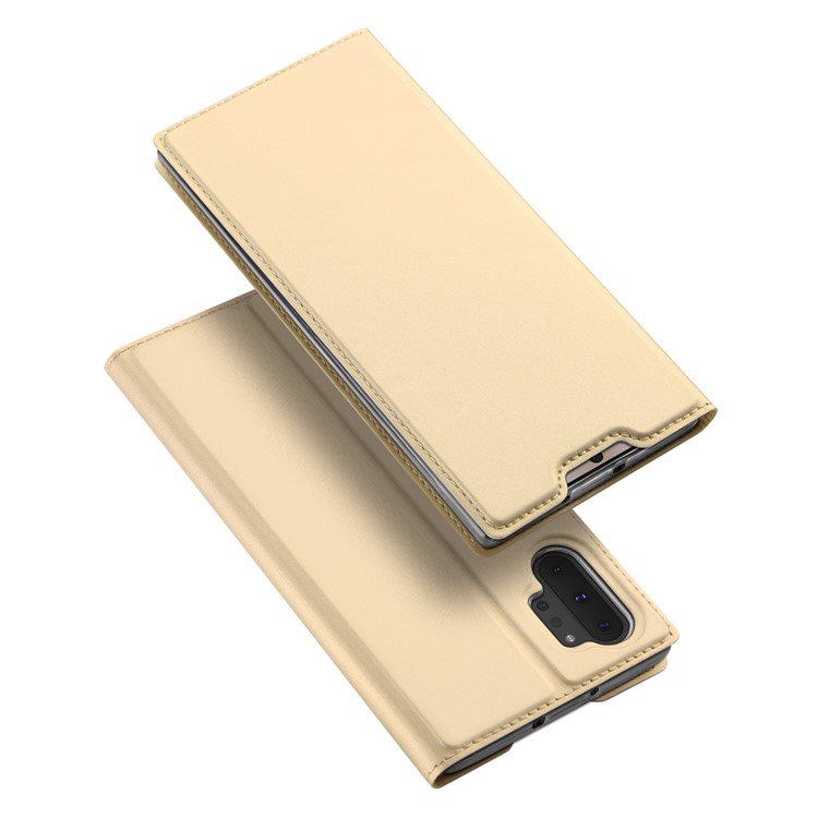 DUX DUCIS Skin Pro Series Card Slot PU Leather Case for Samsung Galaxy Note 10 Plus/10 Plus 5G - Gold