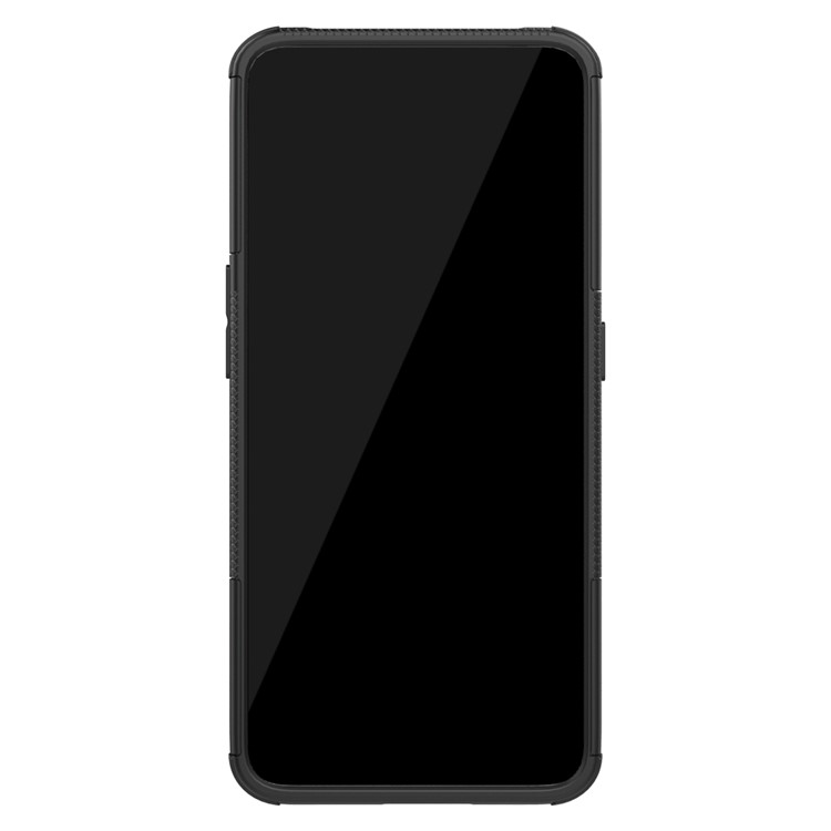 Patrón de Neumáticos PC TPU TPU Teléfono Cubierta Con Kickstand Para Samsung Galaxy A80/A90 - Negro-4