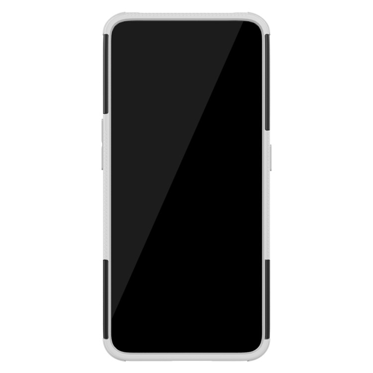Tyre Pattern PC TPU Hybrid Phone Cover with Kickstand for Samsung Galaxy A80/A90 - Grey-4
