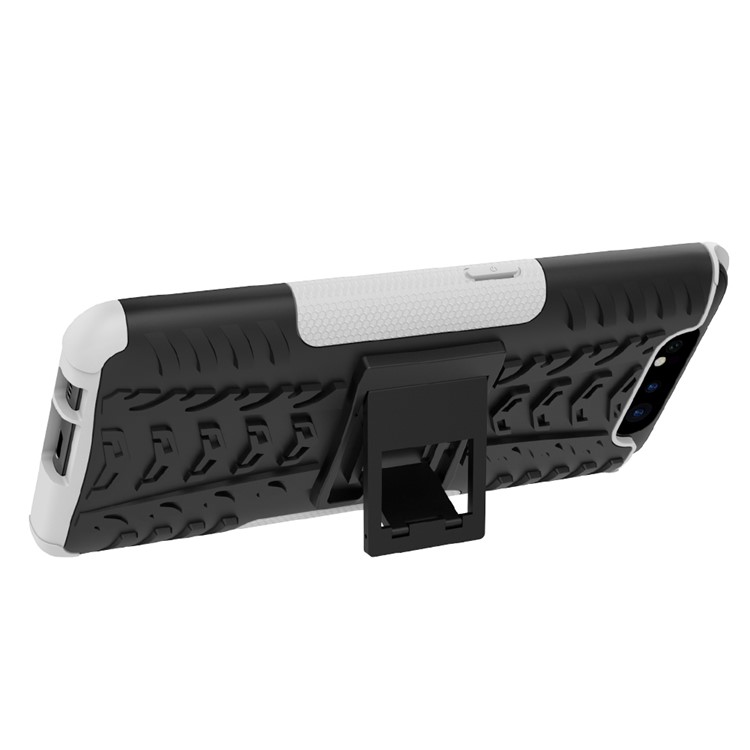 Tyre Pattern PC TPU Hybrid Phone Cover with Kickstand for Samsung Galaxy A80/A90 - Grey-7
