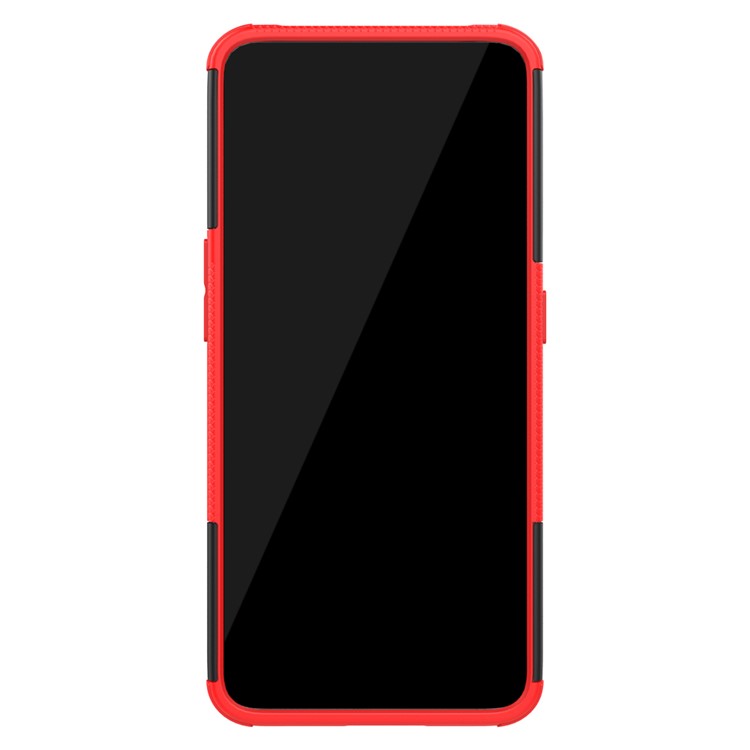 Tyre Pattern PC TPU Hybrid Phone Cover with Kickstand for Samsung Galaxy A80/A90 - Red-4