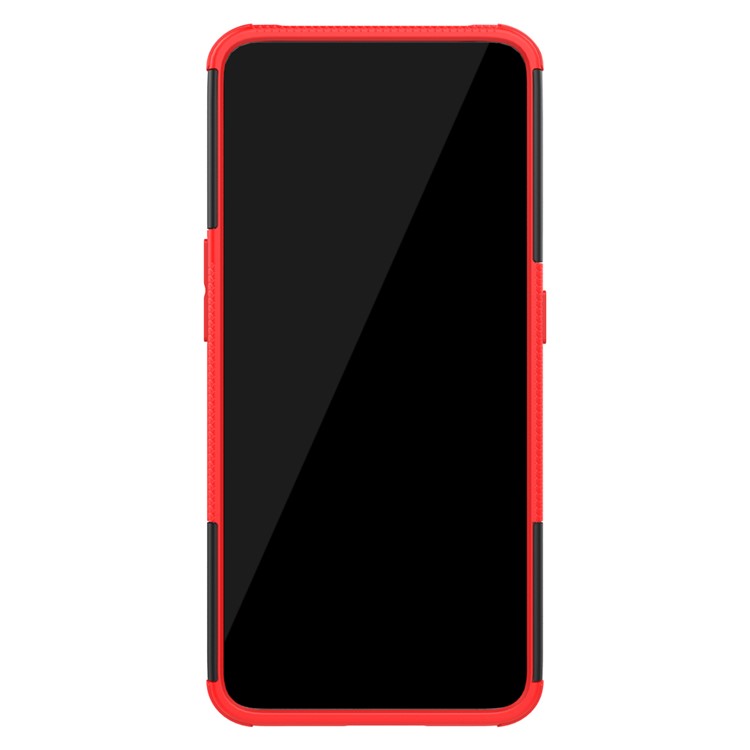 Patrón de Neumáticos PC TPU TPU Teléfono Cubierta Con Kickstand Para Samsung Galaxy A80/A90 - Rojo