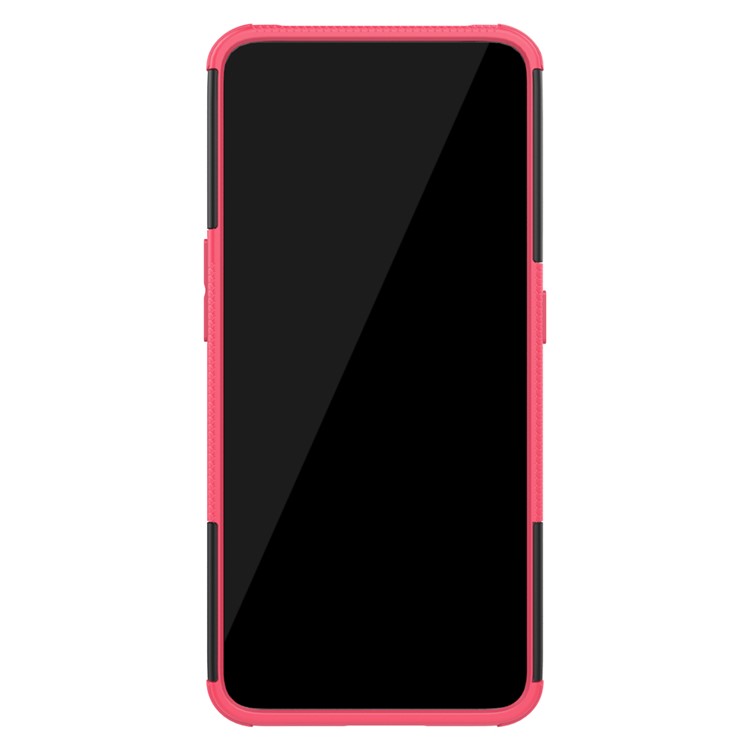 Tyre Pattern PC TPU Hybrid Phone Cover with Kickstand for Samsung Galaxy A80/A90 - Rose-4