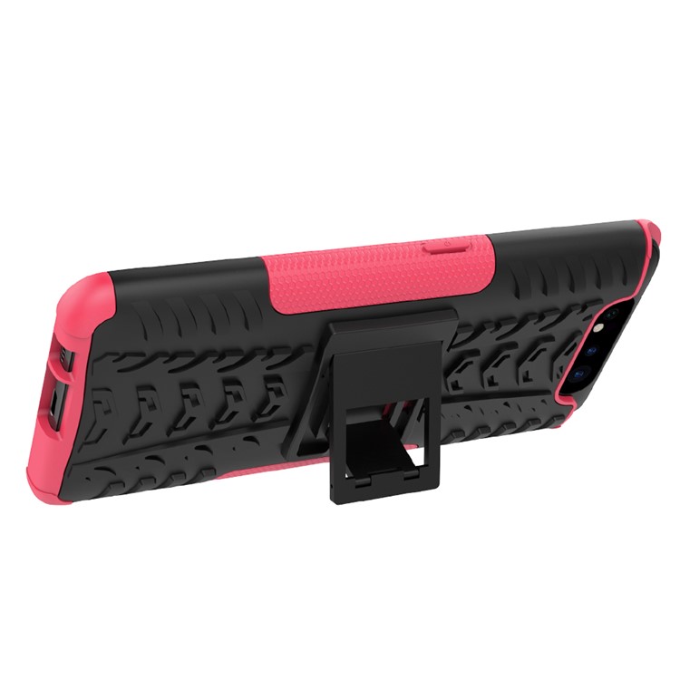 Tyre Pattern PC TPU Hybrid Phone Cover with Kickstand for Samsung Galaxy A80/A90 - Rose-7