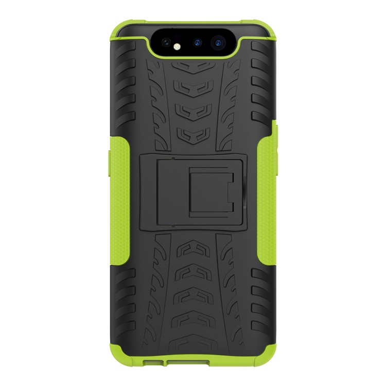 Tyre Pattern PC TPU Hybrid Phone Cover with Kickstand for Samsung Galaxy A80/A90 - Green-3