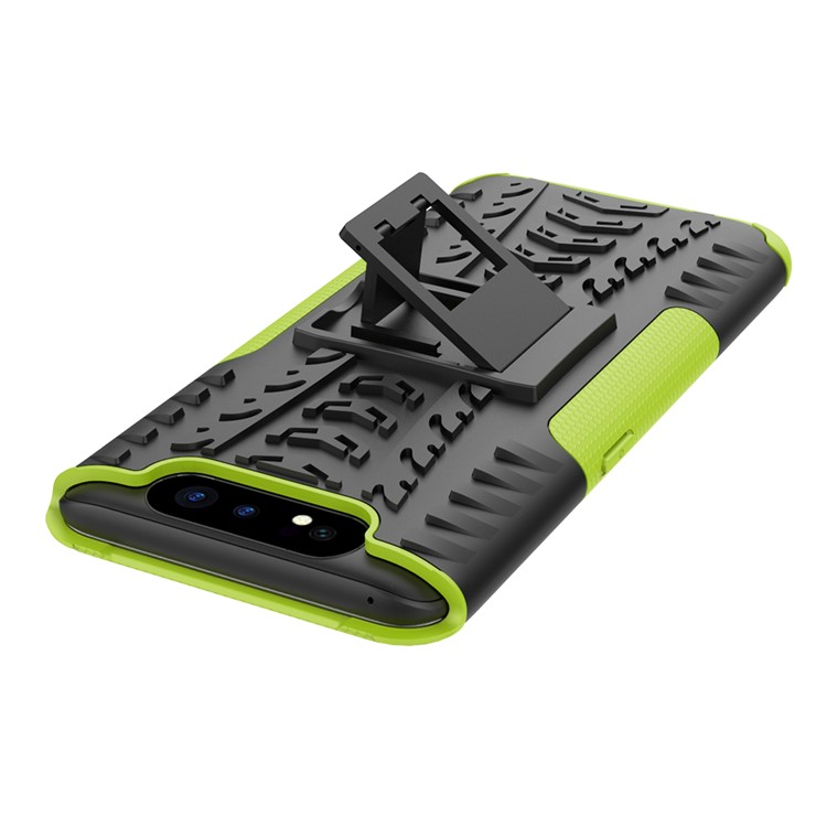 Tyre Pattern PC TPU Hybrid Phone Cover with Kickstand for Samsung Galaxy A80/A90 - Green-6