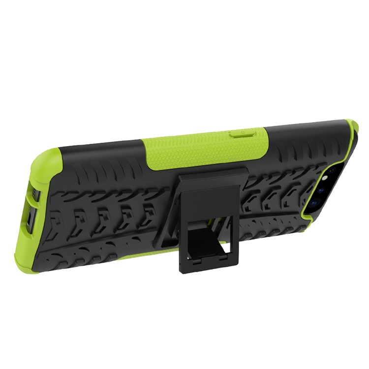 Tyre Pattern PC TPU Hybrid Phone Cover with Kickstand for Samsung Galaxy A80/A90 - Green-7
