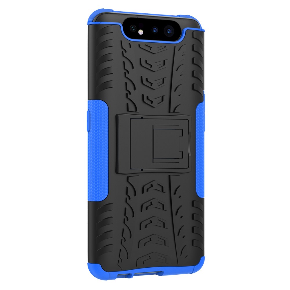 Pattern Pneu PC TPU Hybrid Telefone Com Kickstand Para Samsung Galaxy A80/A90 - Azul