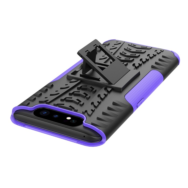 Pattern Pneu PC TPU Hybrid Telefone Com Kickstand Para Samsung Galaxy A80/A90 - Roxo-6