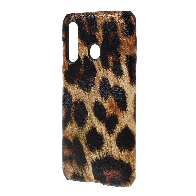 PU Leather Coated PC Hard Phone Cover for Samsung Galaxy A60 - Leopard Texture-2