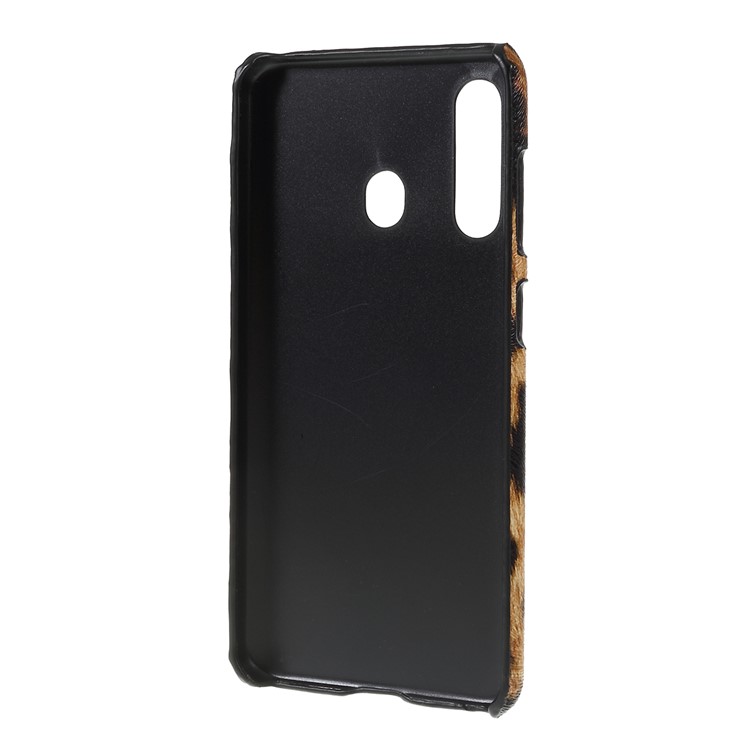 PU Leather Coated PC Hard Phone Cover for Samsung Galaxy A60 - Leopard Texture-3