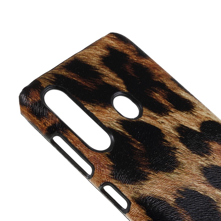 PU Leather Coated PC Hard Phone Cover for Samsung Galaxy A60 - Leopard Texture-4