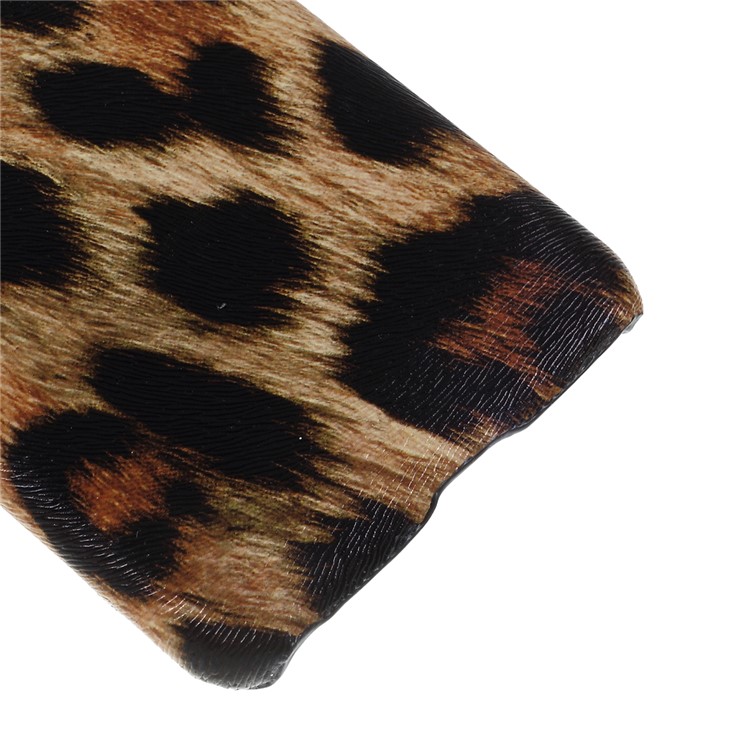 PU Leather Coated PC Hard Phone Cover for Samsung Galaxy A60 - Leopard Texture-5