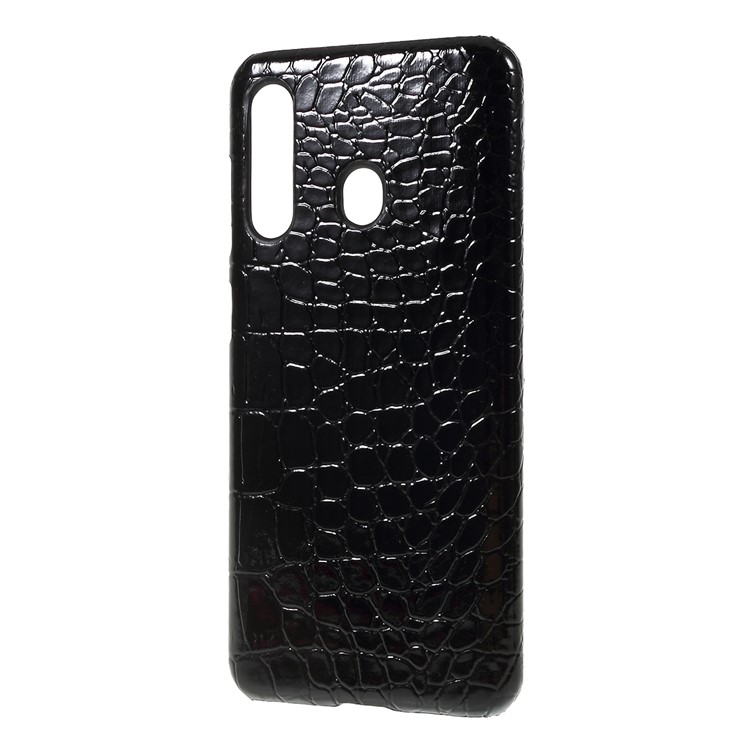 PU Leather Coated PC Hard Phone Cover for Samsung Galaxy A60 - Black-2