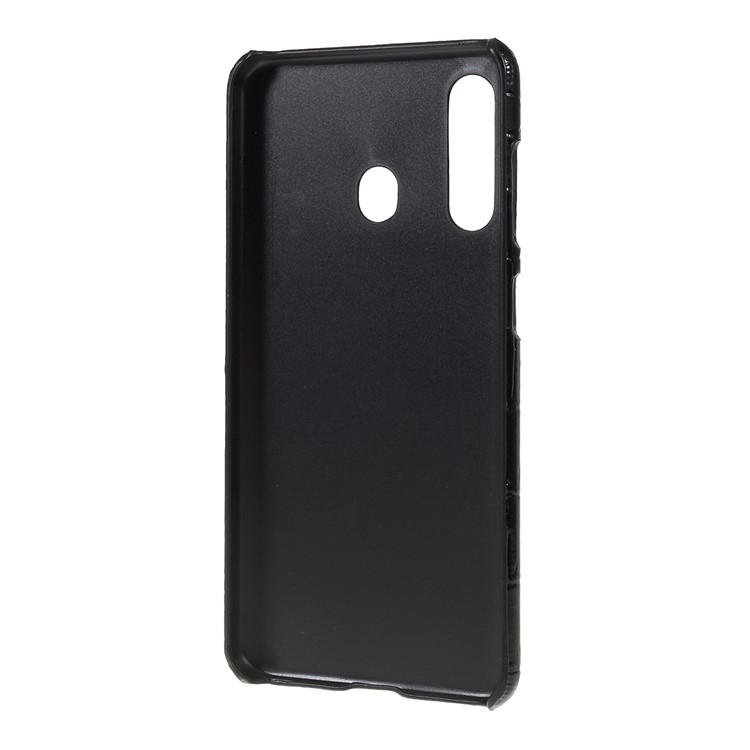 PU Leather Coated PC Hard Phone Cover for Samsung Galaxy A60 - Black-3