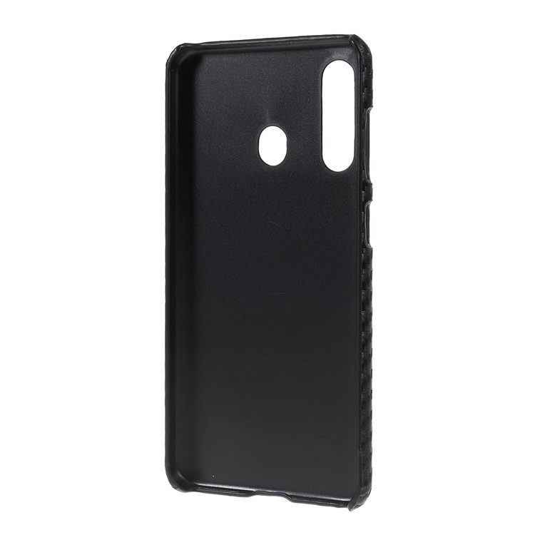 PU Leather Coated PC Hard Phone Cover for Samsung Galaxy A60 - Carbon Fiber Texture-3