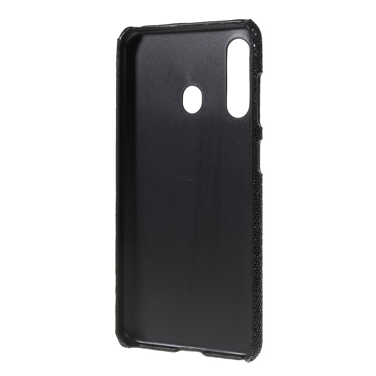 PU Leather Coated PC Hard Phone Cover for Samsung Galaxy A60 - Black Glittery Sequins-3