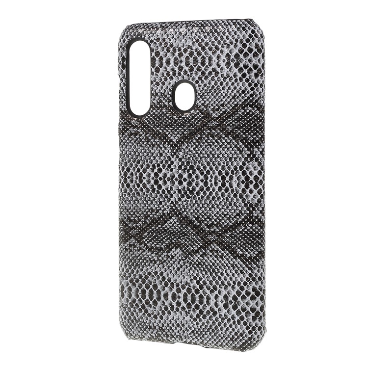 PU Leather Coated PC Hard Phone Cover for Samsung Galaxy A60 - Snake Grain-2