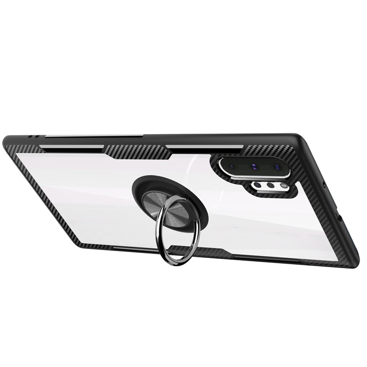 For Samsung Galaxy Note 10 Plus / 10 Plus 5G Finger Ring Kickstand Built-in Magnetic Metal + TPU + PC Hybrid Case - Black-6