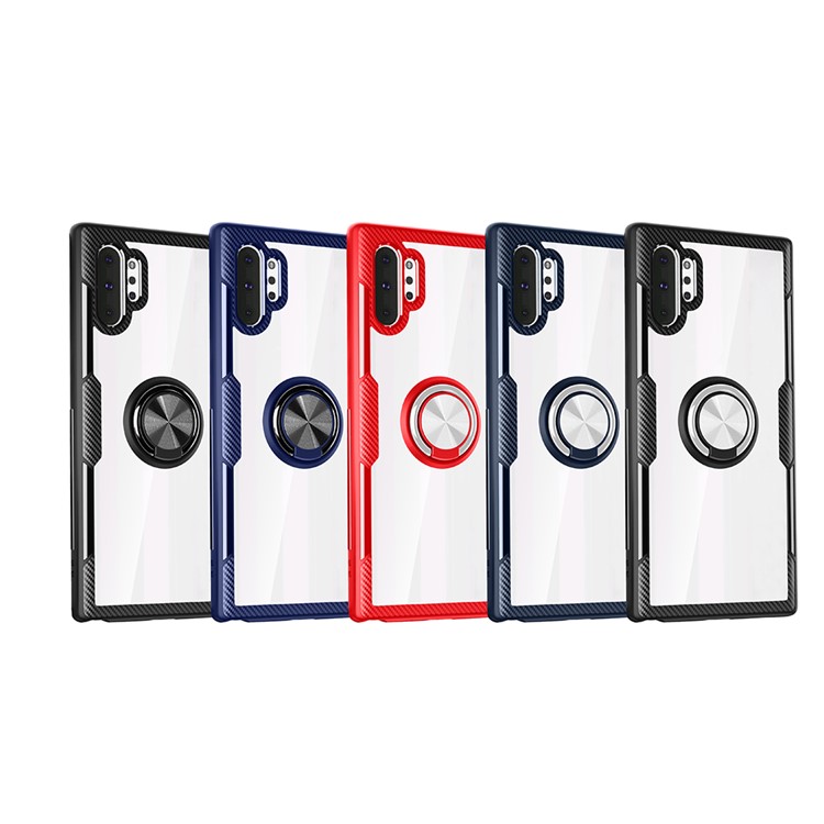 For Samsung Galaxy Note 10 Plus / 10 Plus 5G Finger Ring Kickstand Built-in Magnetic Metal + TPU + PC Hybrid Case - Black-8