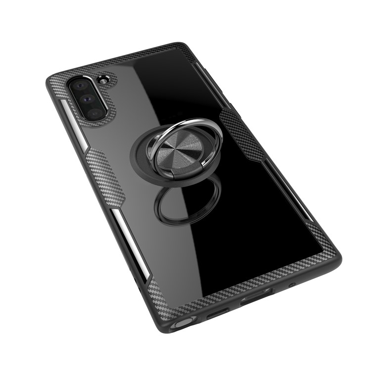 For Samsung Galaxy Note 10 Finger Ring Kickstand TPU+PC+Metal Cover - Black-5
