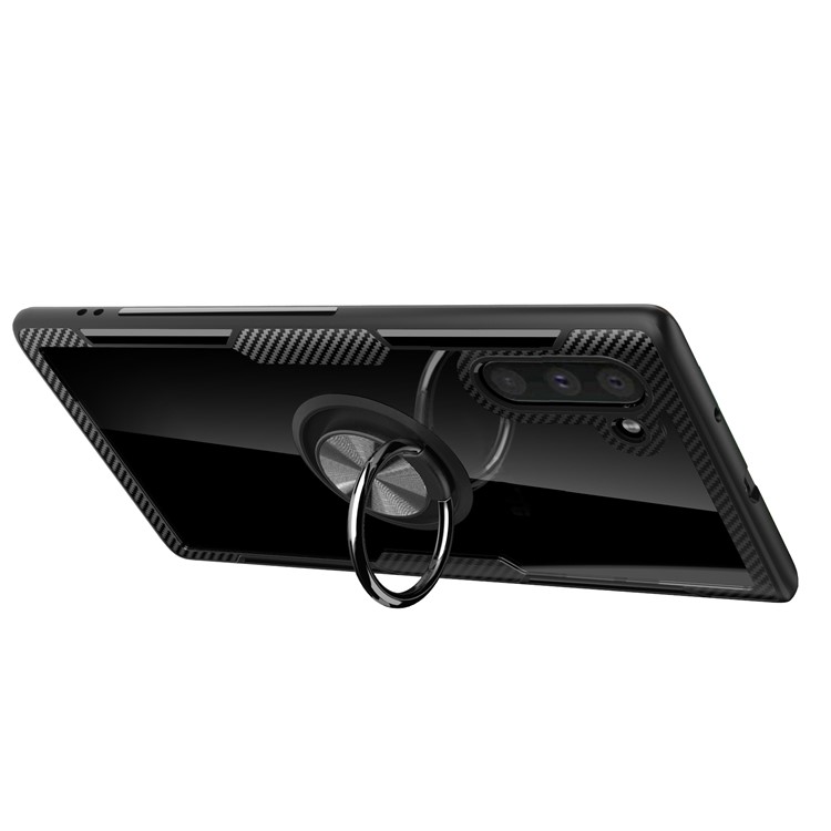 For Samsung Galaxy Note 10 Finger Ring Kickstand TPU+PC+Metal Cover - Black-6