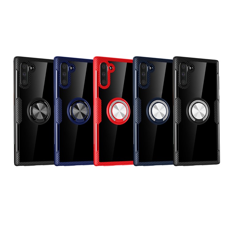 For Samsung Galaxy Note 10 Finger Ring Kickstand TPU+PC+Metal Cover - Black-8