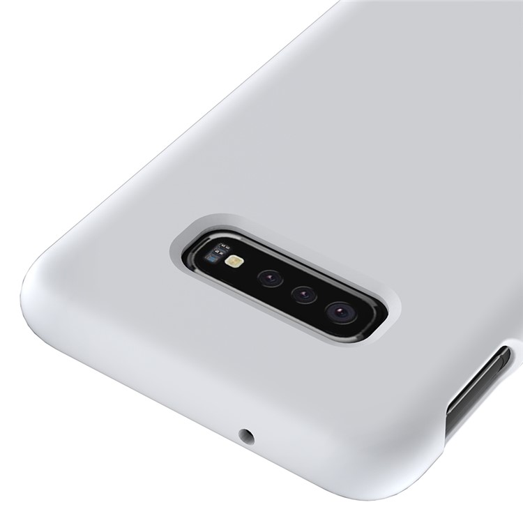 Soft Liquid Silicone Cell Phone Protective Case for Samsung Galaxy S10e - White-3