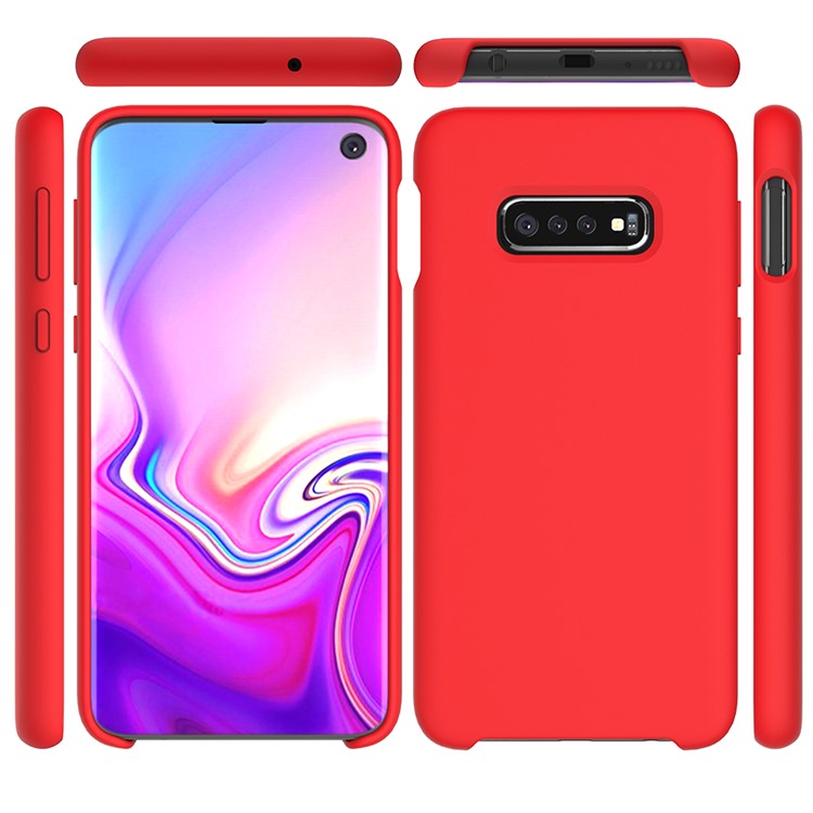 Soft Liquid Silicone Cell Phone Protective Case for Samsung Galaxy S10e - Red-2