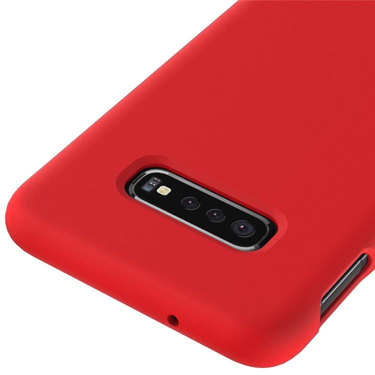 Soft Liquid Silicone Cell Phone Protective Case for Samsung Galaxy S10e - Red-3