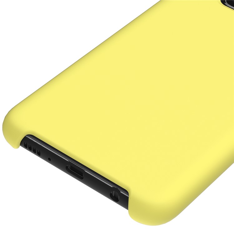 Soft Liquid Silicone Cell Phone Protective Case for Samsung Galaxy S10e - Yellow-4