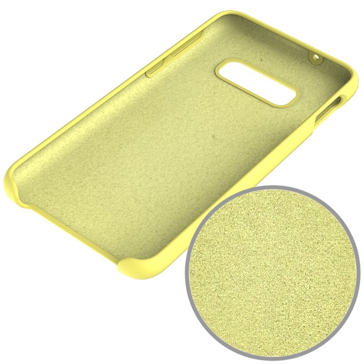 Soft Liquid Silicone Cell Phone Protective Case for Samsung Galaxy S10e - Yellow-5