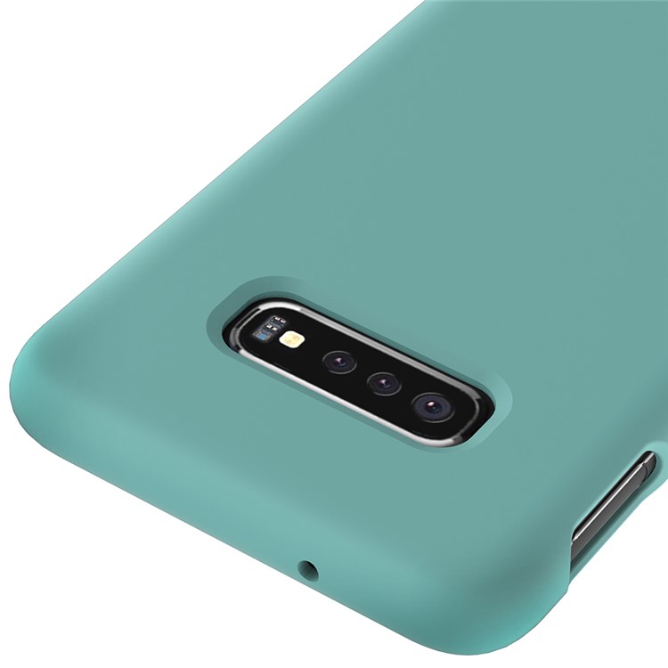 Soft Liquid Silicone Cell Phone Protective Case for Samsung Galaxy S10e - Cyan-3