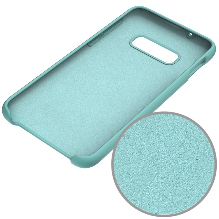 Soft Liquid Silicone Cell Phone Protective Case for Samsung Galaxy S10e - Cyan-5